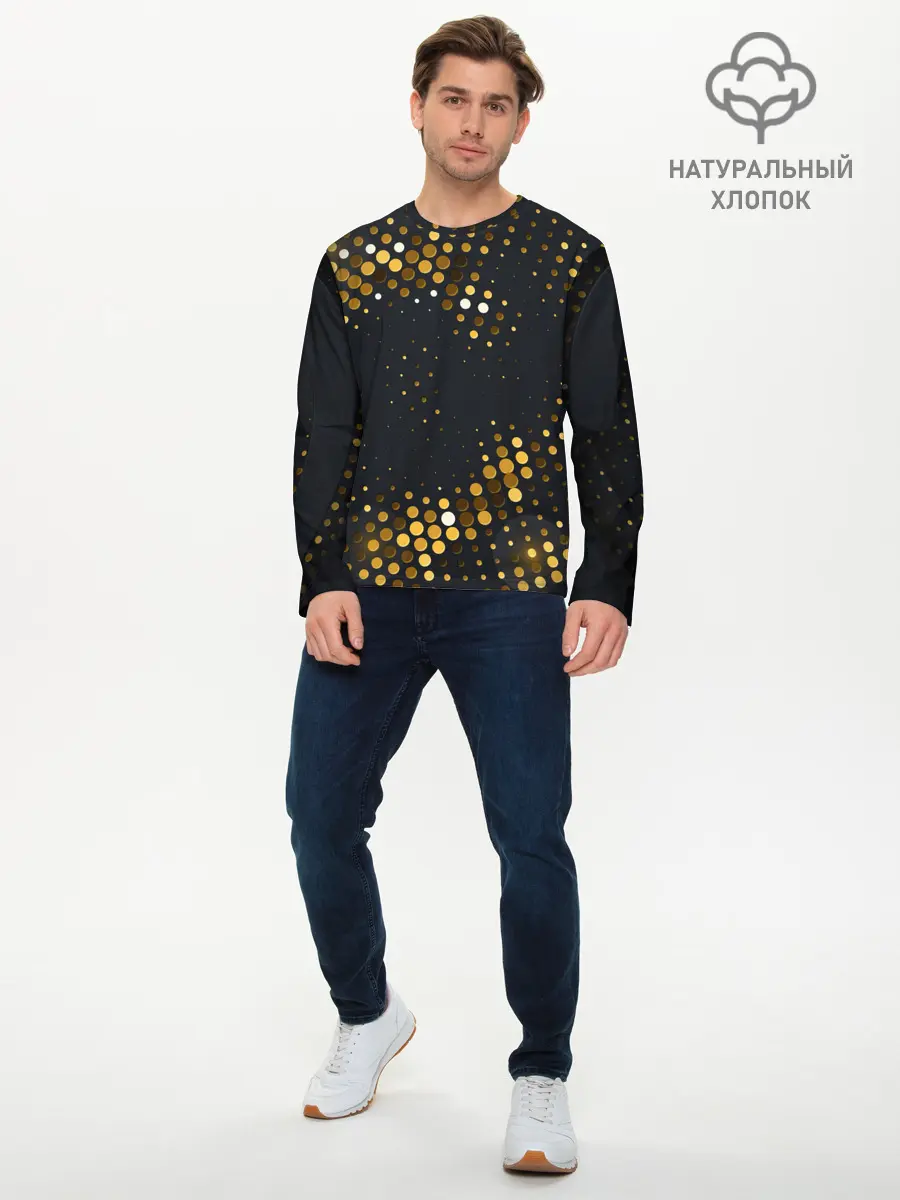 Мужской лонгслив базовый / black gold (P007_P004ooo2561863, P004ooo2561863)