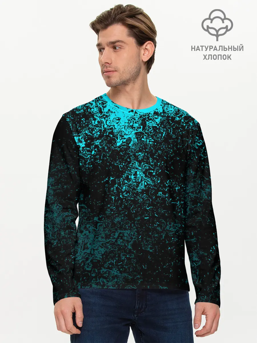 Мужской лонгслив базовый / БРЫЗГИ-КРАСОК НЕОН (P007_P004ooo2568107, P004ooo2568107)