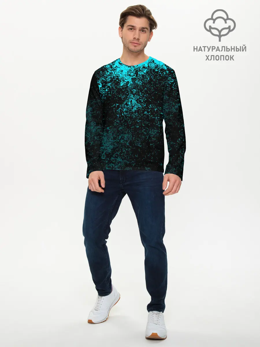 Мужской лонгслив базовый / БРЫЗГИ-КРАСОК НЕОН (P007_P004ooo2568107, P004ooo2568107)