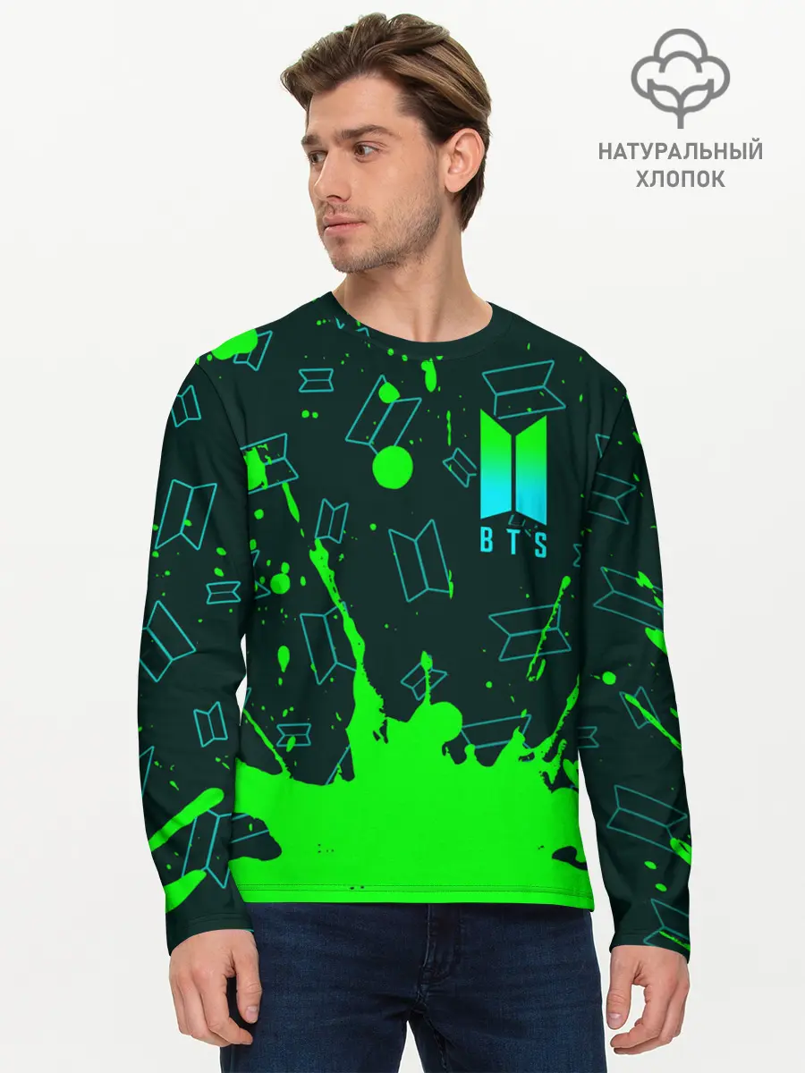 Мужской лонгслив базовый / BTS / БТС (P007_P004ooo2575453, P004ooo2575453)