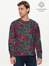Мужской лонгслив базовый / Тату узор розы и машинки (P007_P004ooo2574775, P004ooo2574775)