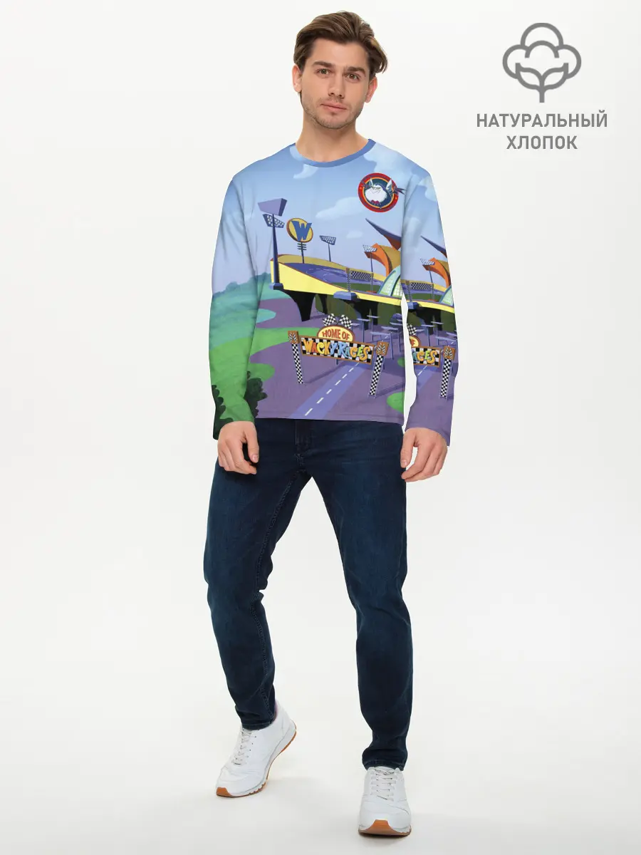Мужской лонгслив базовый / Bella Badge (P007_P004ooo2578673, P004ooo2578673)
