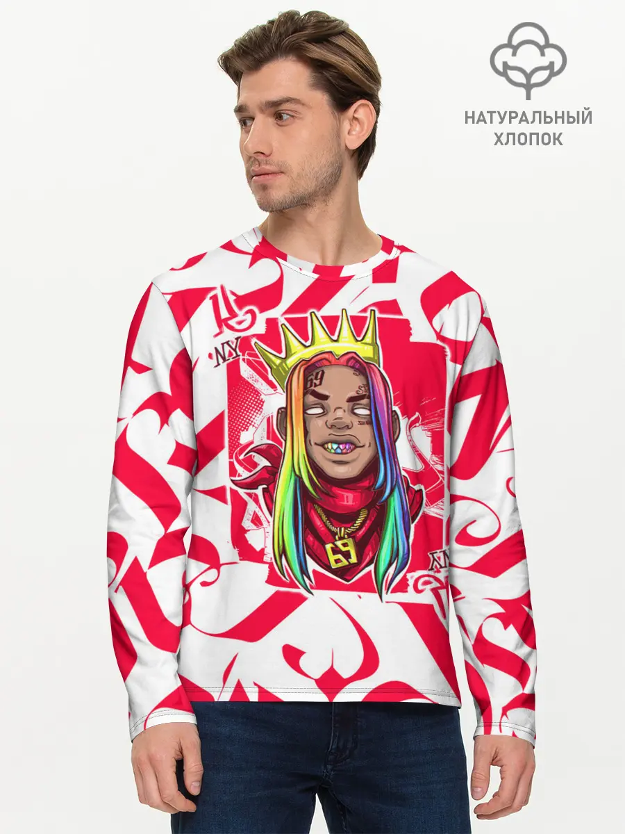 Мужской лонгслив базовый / 6ix9ine Tekashi (P007_P004ooo2580929, P004ooo2580929)