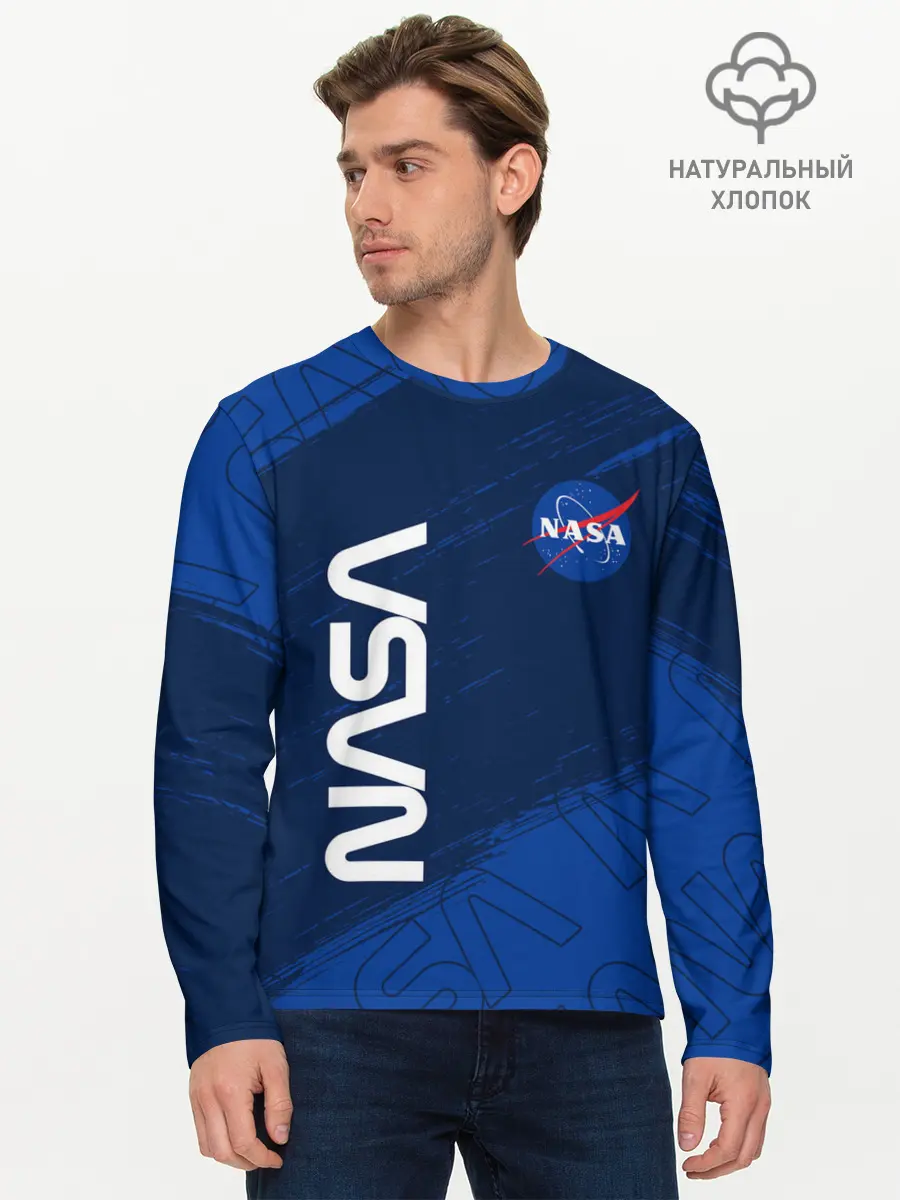 Мужской лонгслив базовый / NASA / НАСА (P007_P004ooo2580379, P004ooo2580379)