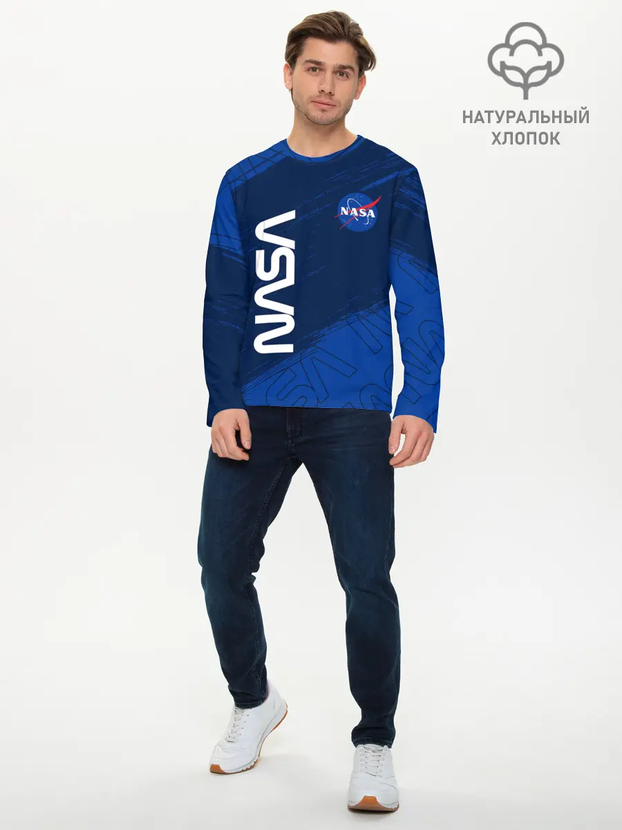 Мужской лонгслив базовый / NASA / НАСА (P007_P004ooo2580379, P004ooo2580379)
