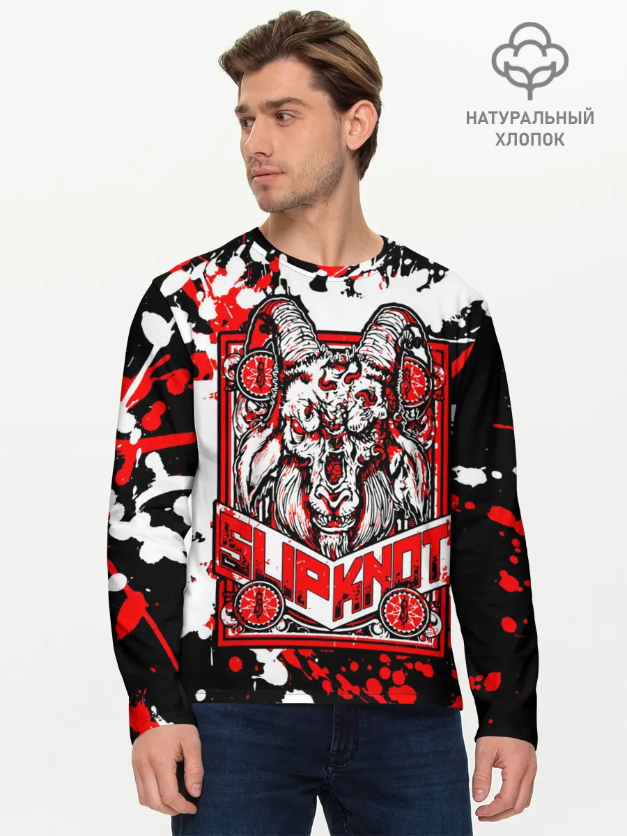 Мужской лонгслив базовый / Slipknot (P007_P004ooo2583215, P004ooo2583215)