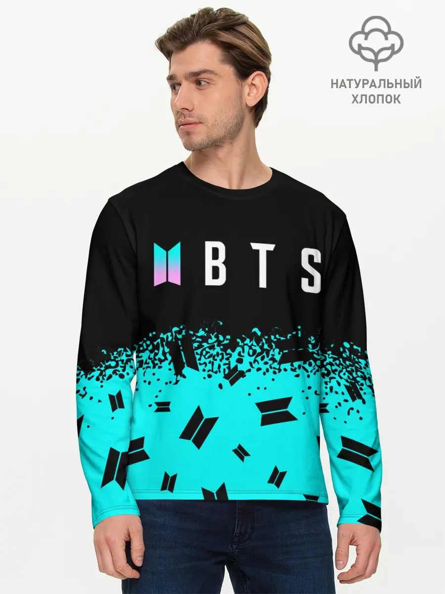 Мужской лонгслив базовый / BTS / БТС (P007_P004ooo2586435, P004ooo2586435)
