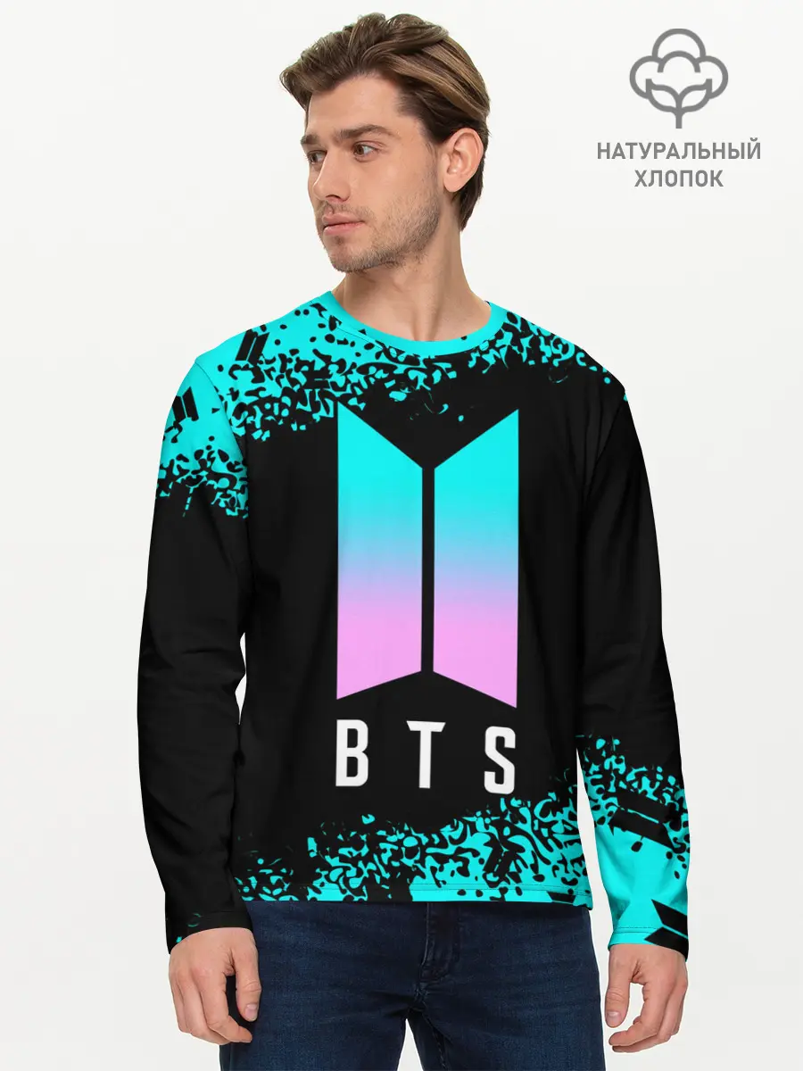 Мужской лонгслив базовый / BTS / БТС (P007_P004ooo2586445, P004ooo2586445)