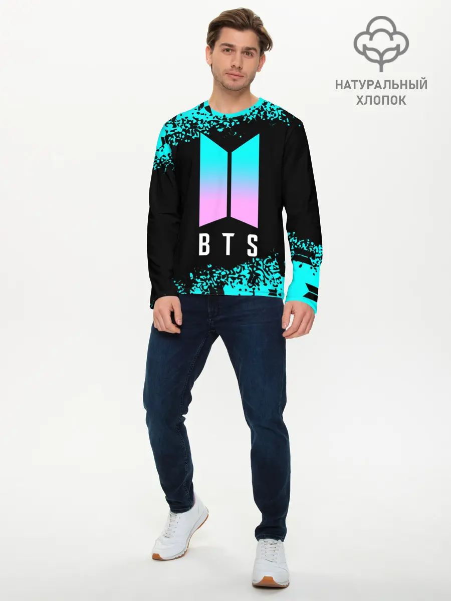Мужской лонгслив базовый / BTS / БТС (P007_P004ooo2586445, P004ooo2586445)