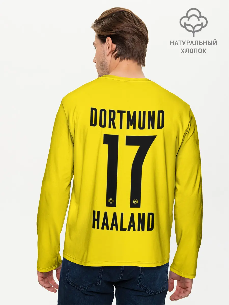 Мужской лонгслив базовый / HAALAND Borussia Dortmund (P007_P004ooo2586717, P004ooo2586717)
