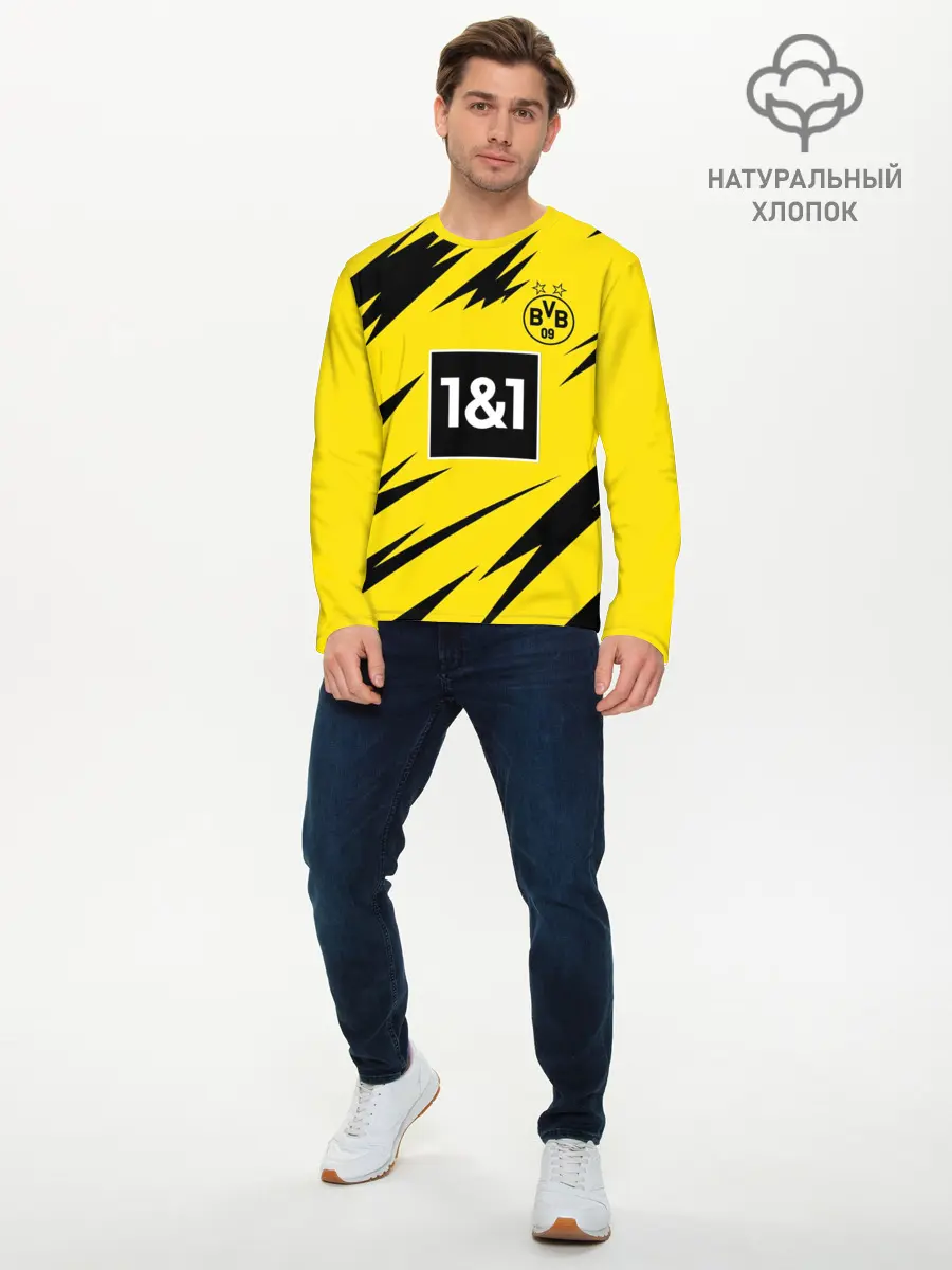 Мужской лонгслив базовый / HAALAND Borussia Dortmund (P007_P004ooo2586717, P004ooo2586717)