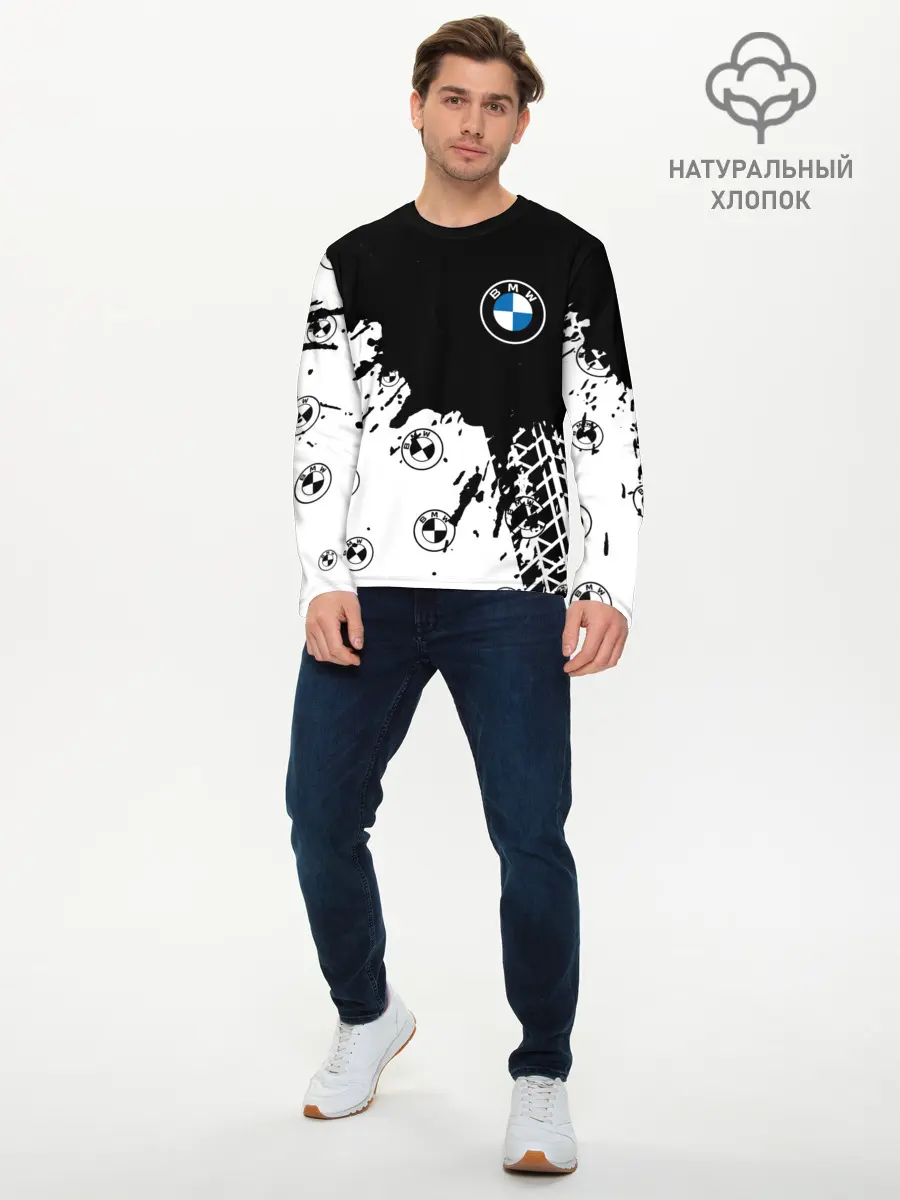Мужской лонгслив базовый / BMW / БМВ (P007_P004ooo2588439, P004ooo2588439)