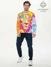 Мужской лонгслив базовый / Акварельный лев (P007_P004ooo2587641, P004ooo2587641)