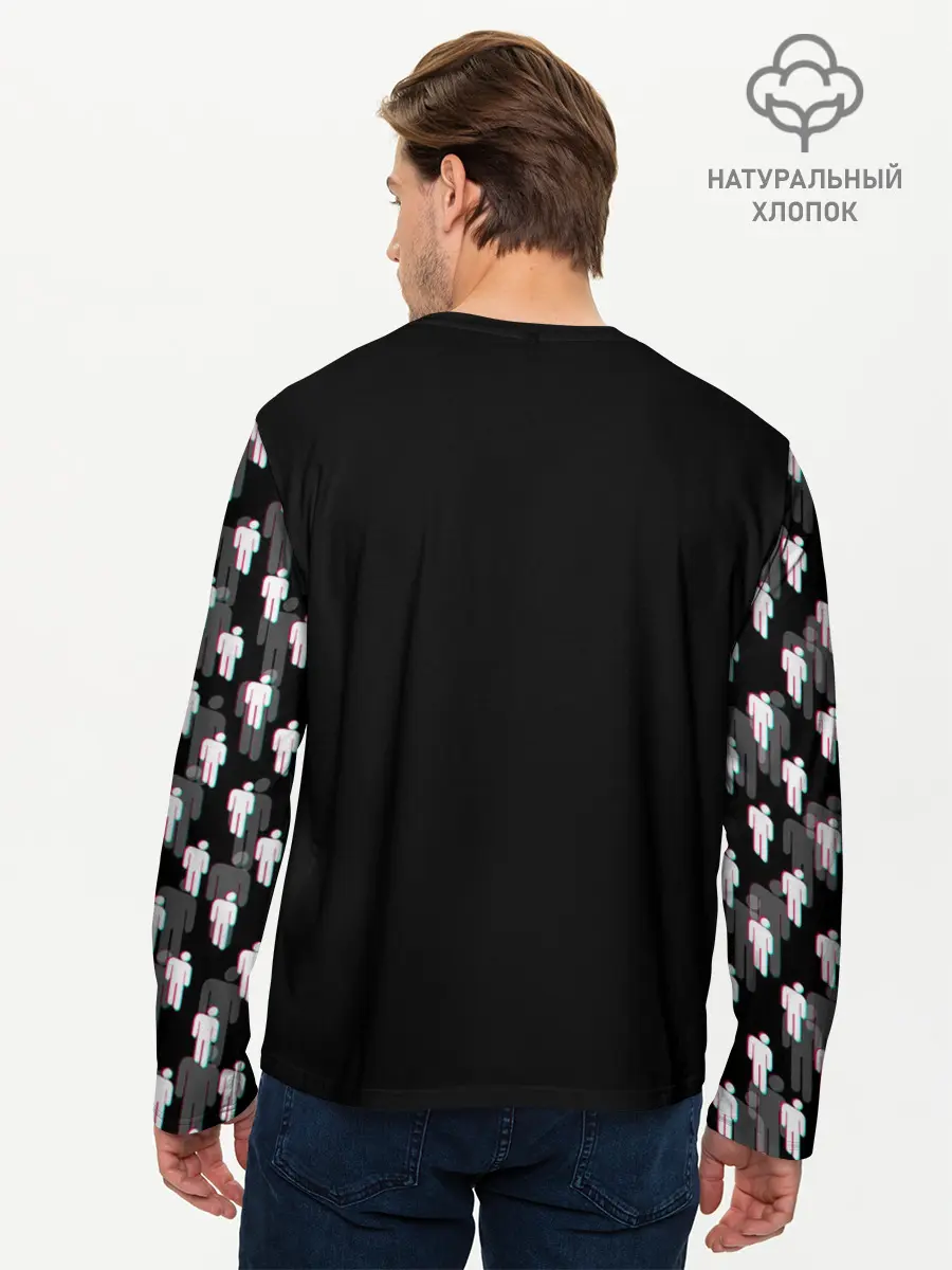 Мужской лонгслив базовый / BILLIE EILISH GLITCH (P007_P004ooo2586913, P004ooo2586913)
