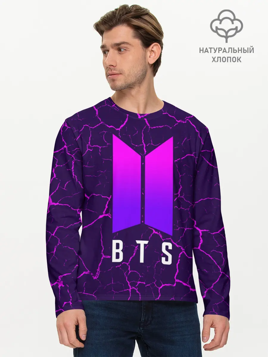 Мужской лонгслив базовый / BTS / БТС (P007_P004ooo2590315, P004ooo2590315)