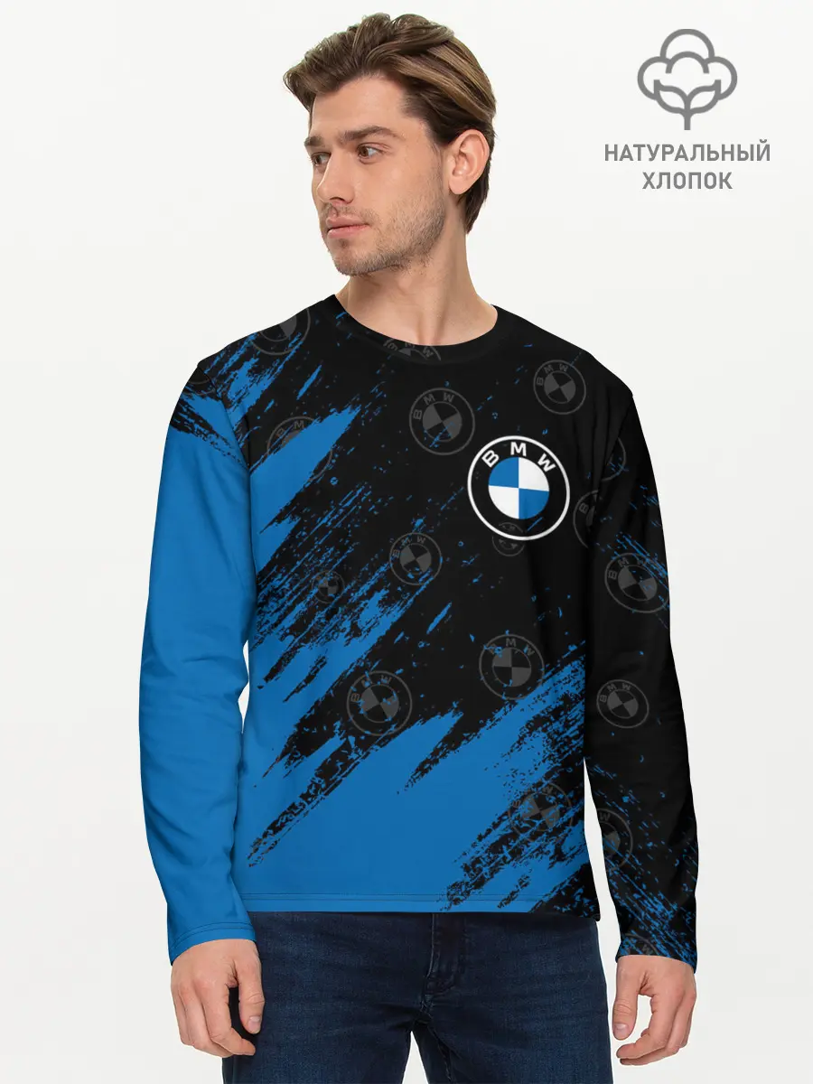 Мужской лонгслив базовый / BMW / БМВ (P007_P004ooo2591561, P004ooo2591561)