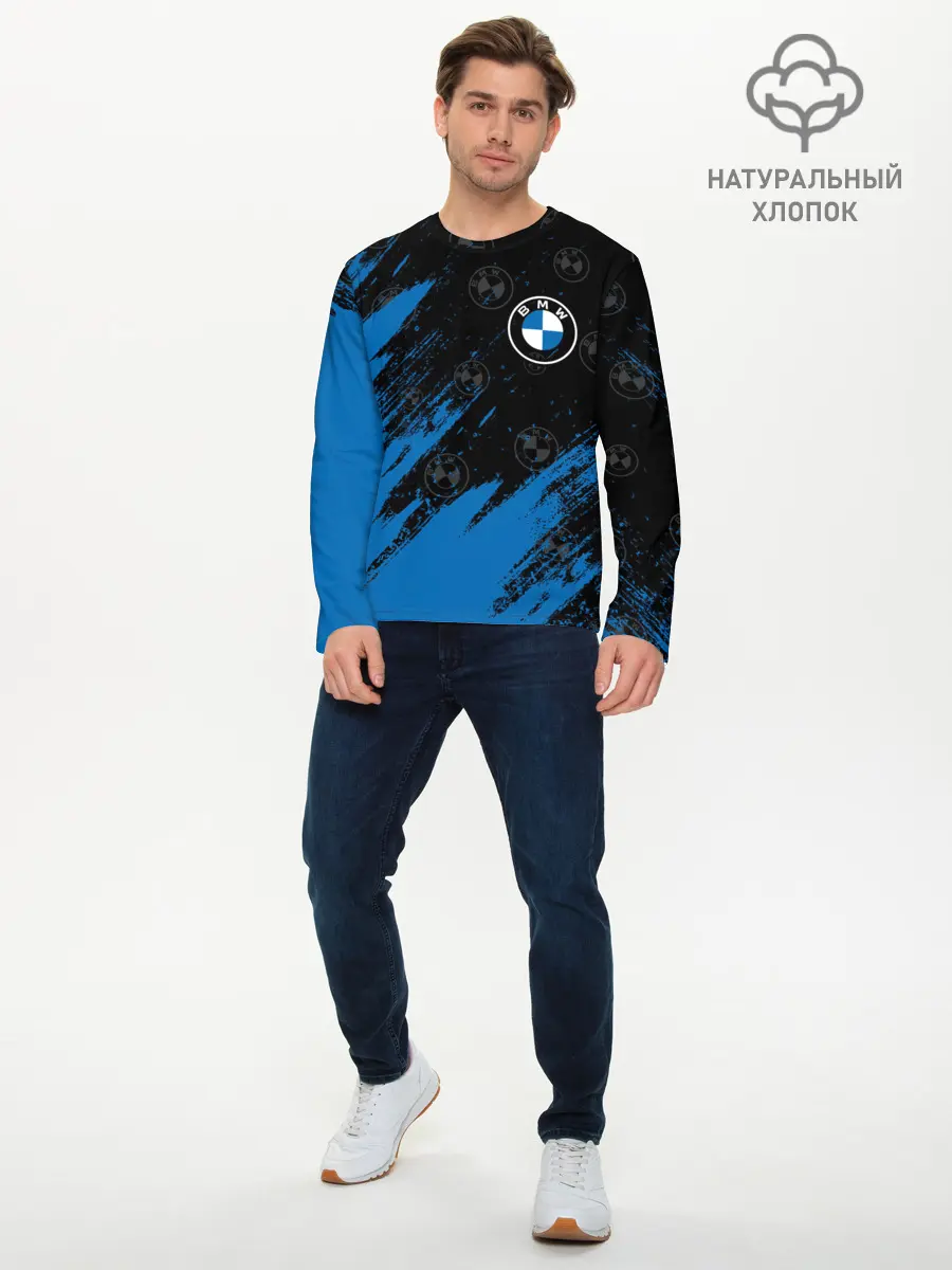 Мужской лонгслив базовый / BMW / БМВ (P007_P004ooo2591561, P004ooo2591561)