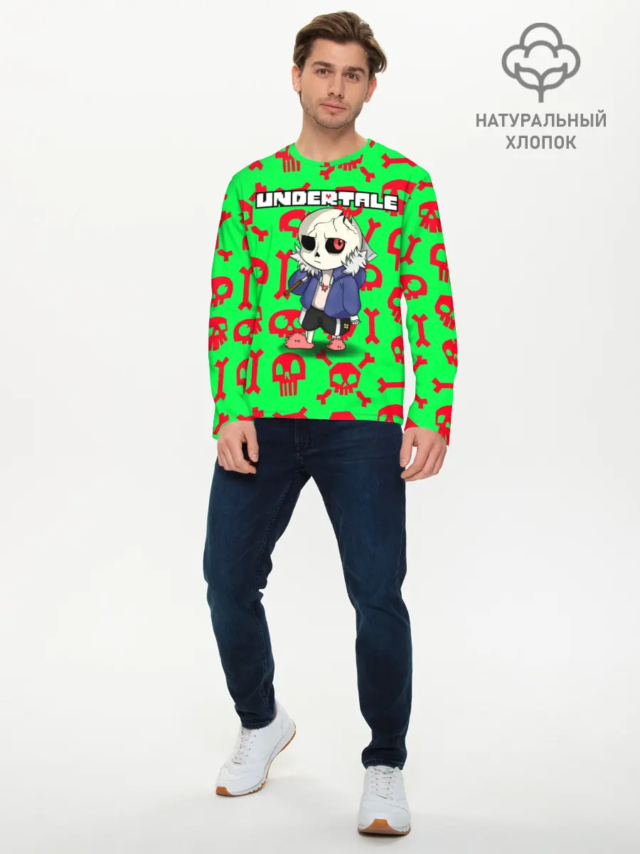 Мужской лонгслив базовый / Undertale | Sans (P007_P004ooo2589037, P004ooo2589037)