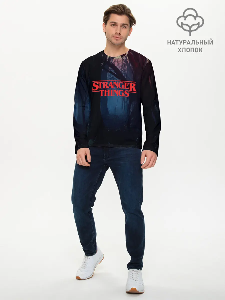 Мужской лонгслив базовый / Очень странные дела (P007_P004ooo2589479, P004ooo2589479)