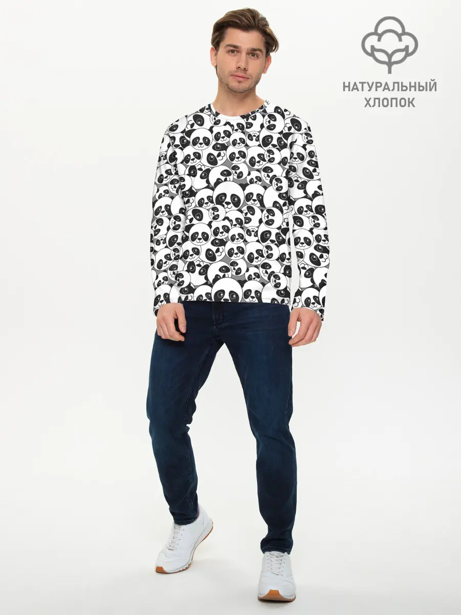 Мужской лонгслив базовый / ПАНДОЧКИ (P007_P004ooo2592569, P004ooo2592569)