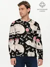 Мужской лонгслив базовый / Милые кошечки (P007_P004ooo2597607, P004ooo2597607)