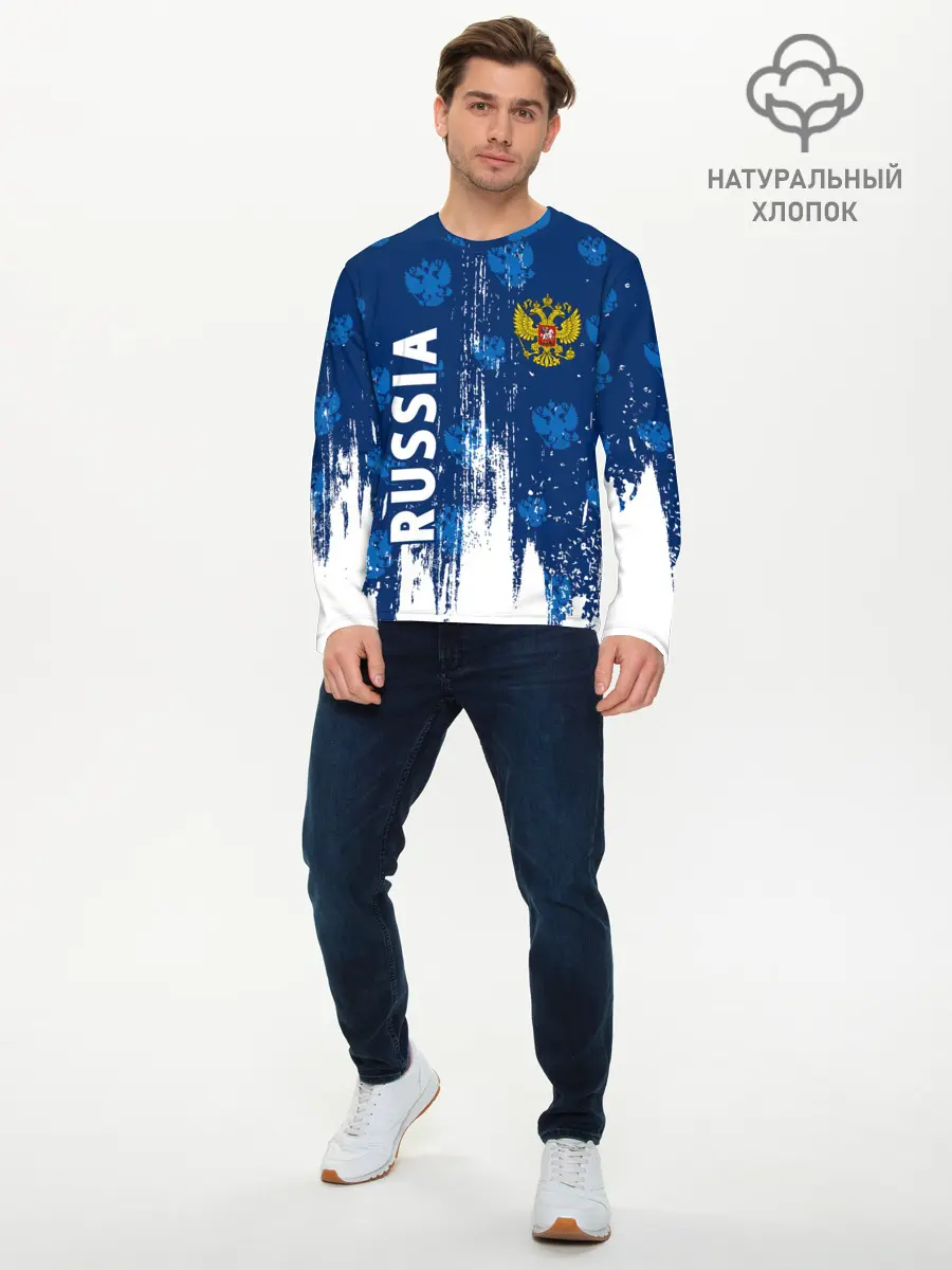 Мужской лонгслив базовый / RUSSIA / РОССИЯ (P007_P004ooo2599773, P004ooo2599773)