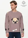Мужской лонгслив базовый / Мопсины мордашки (P007_P004ooo2600207, P004ooo2600207)