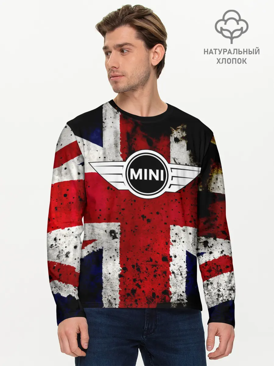 Мужской лонгслив базовый / Mini Cooper (P007_P004ooo2603245, P004ooo2603245)