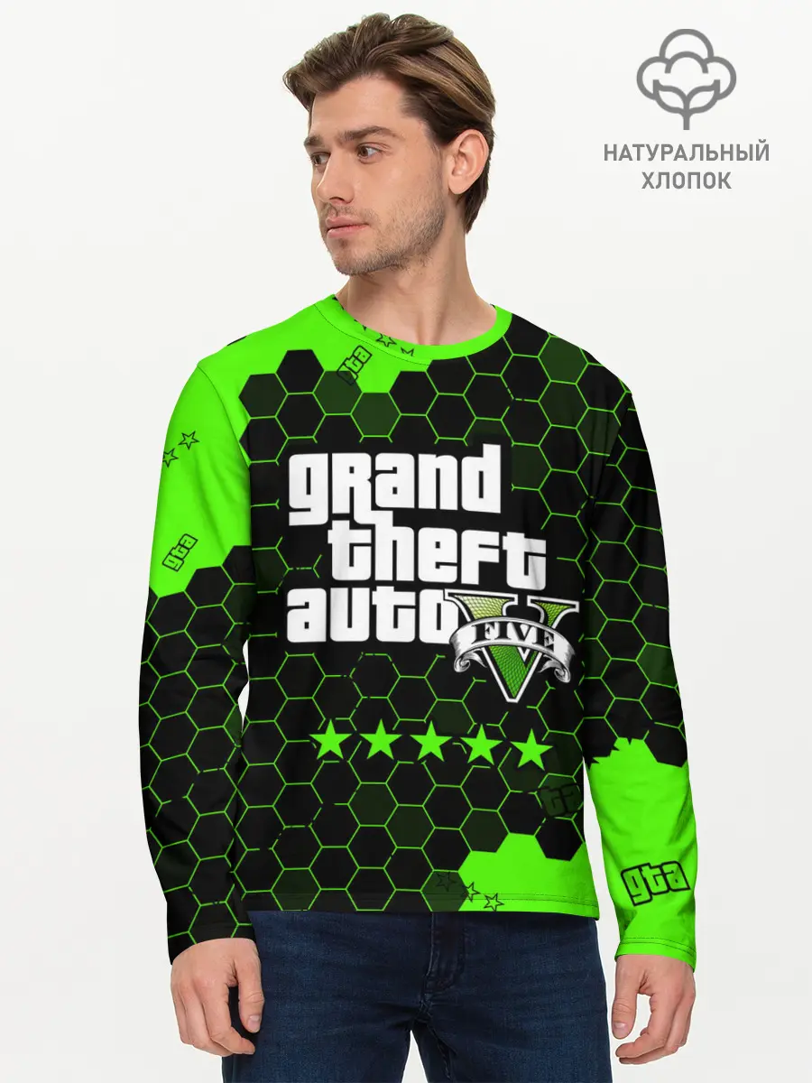 Мужской лонгслив базовый / GTA 5 / ГТА 5 (P007_P004ooo2608321, P004ooo2608321)