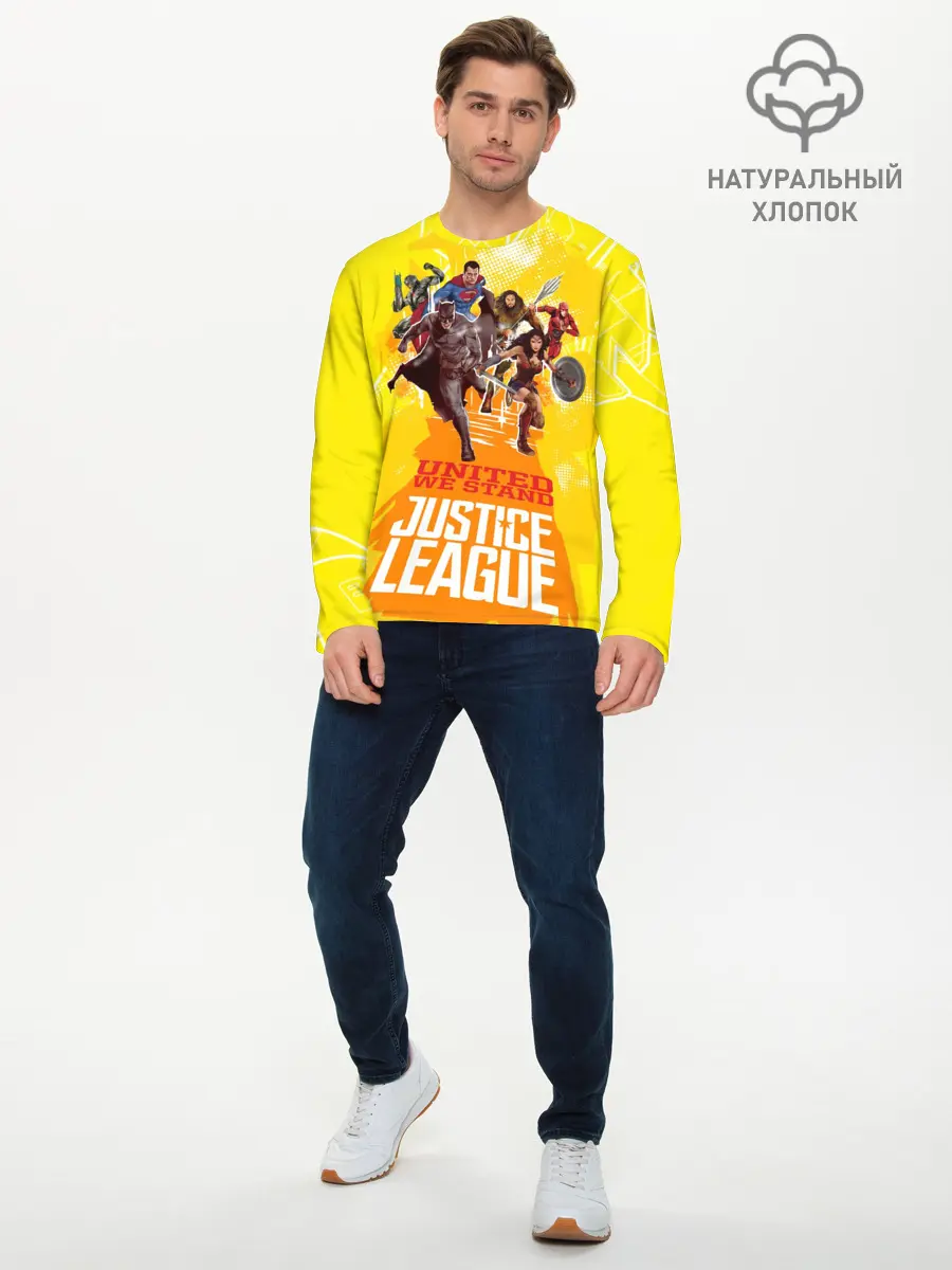 Мужской лонгслив базовый / Justice League (P007_P004ooo2610707, P004ooo2610707)