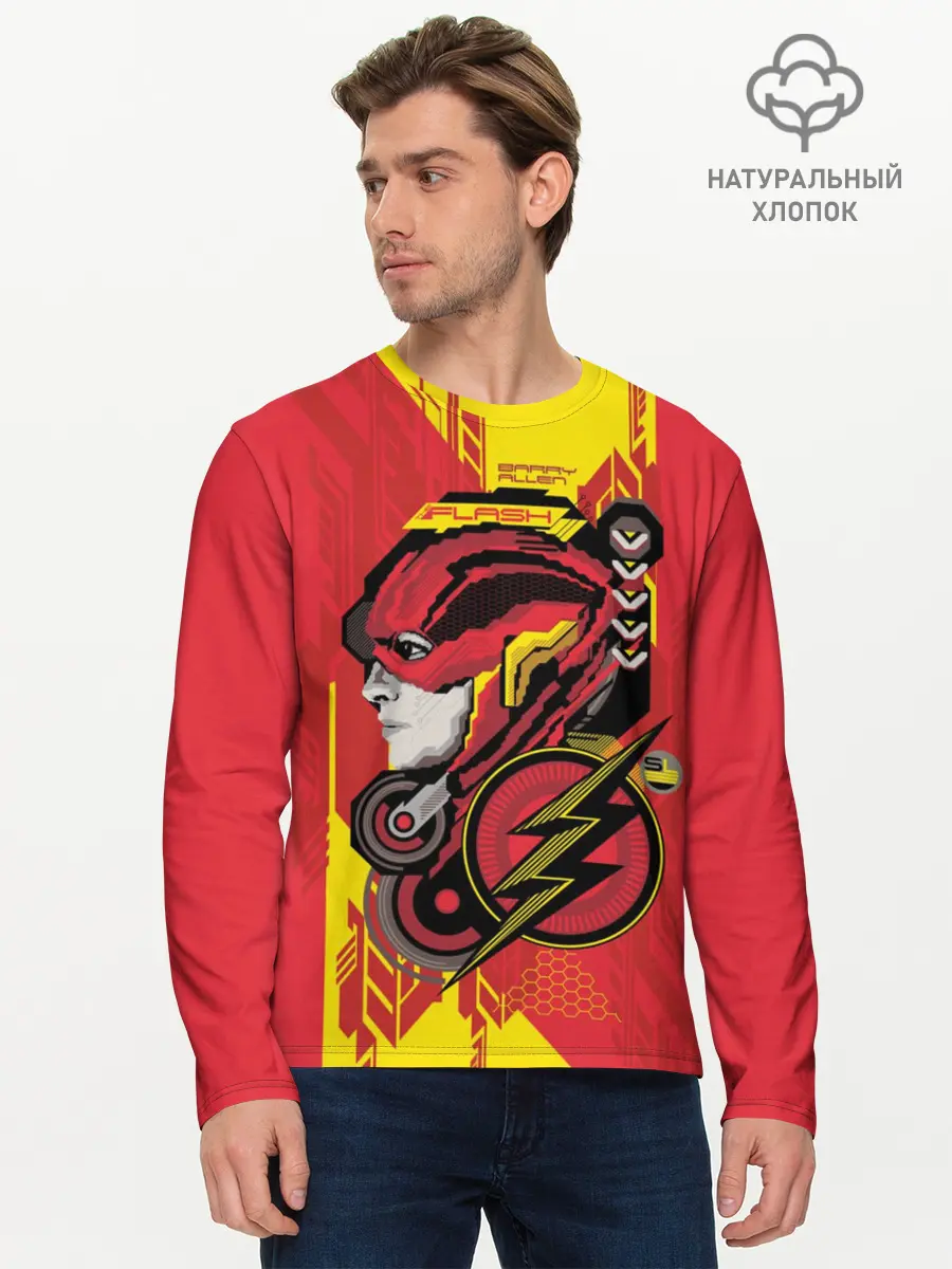 Мужской лонгслив базовый / The Flash (P007_P004ooo2610535, P004ooo2610535)