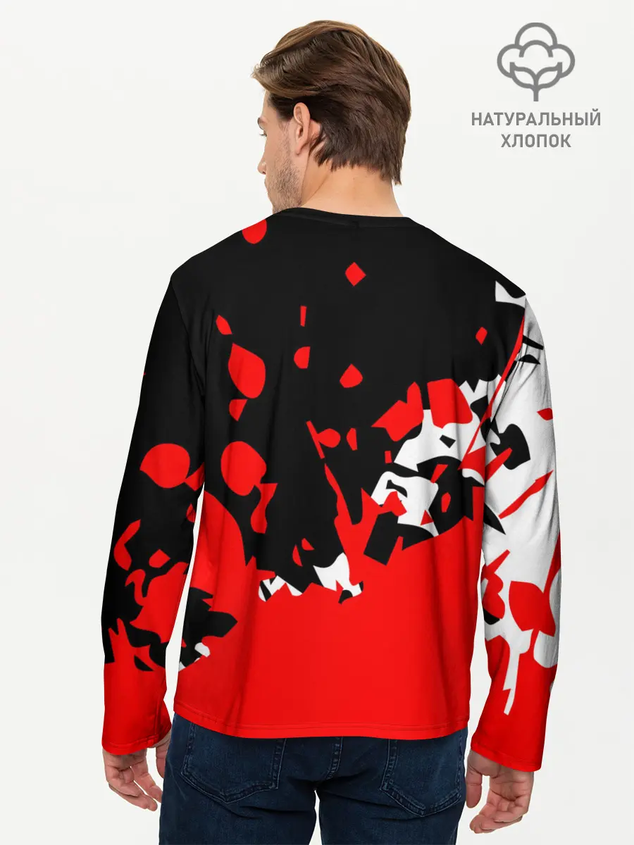 Мужской лонгслив базовый / KILLA красные брызги (P007_P004ooo2612911, P004ooo2612911)