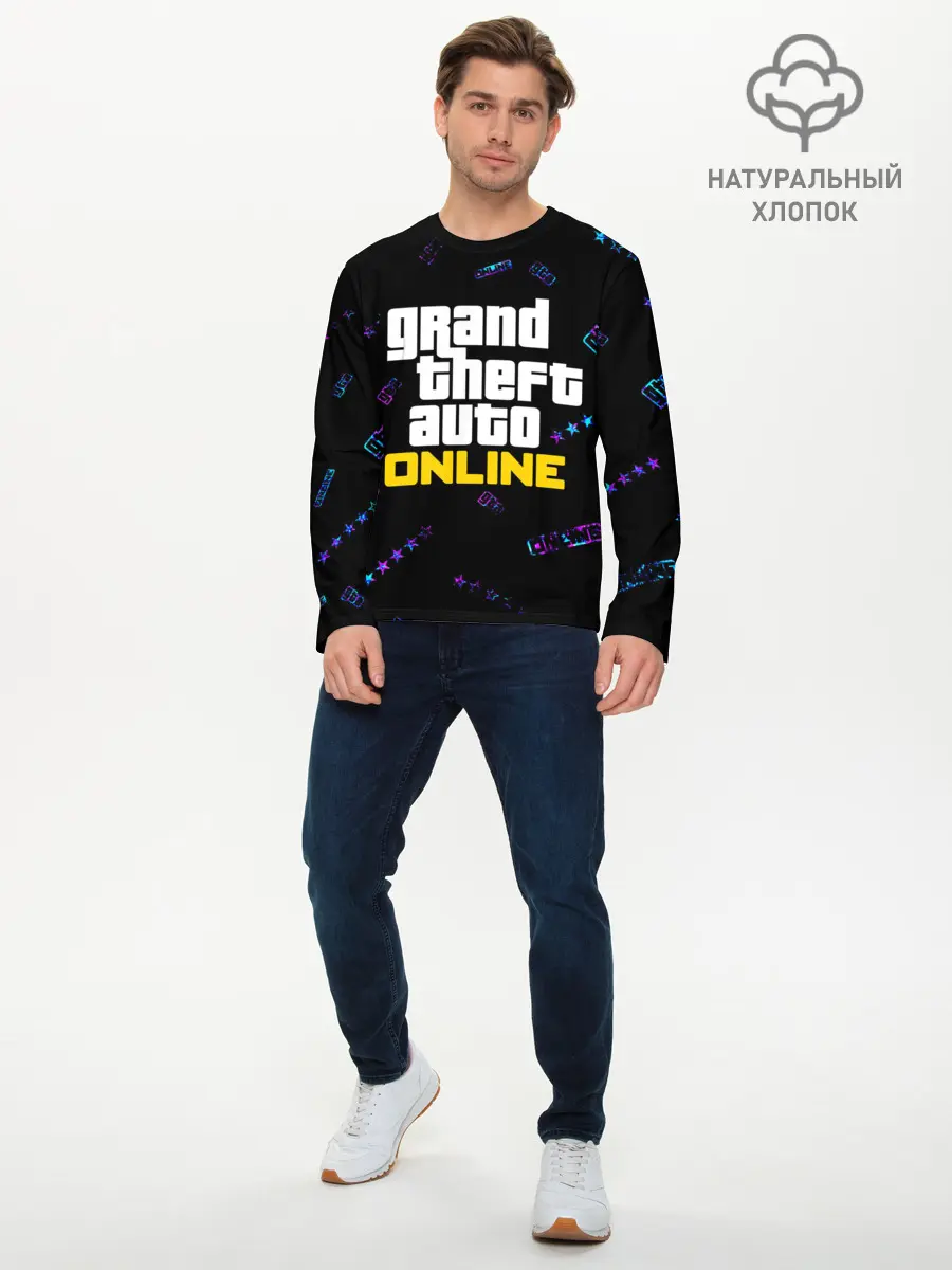 Мужской лонгслив базовый / GTA ONLINE / ГТА ОНЛАЙН (P007_P004ooo2614509, P004ooo2614509)