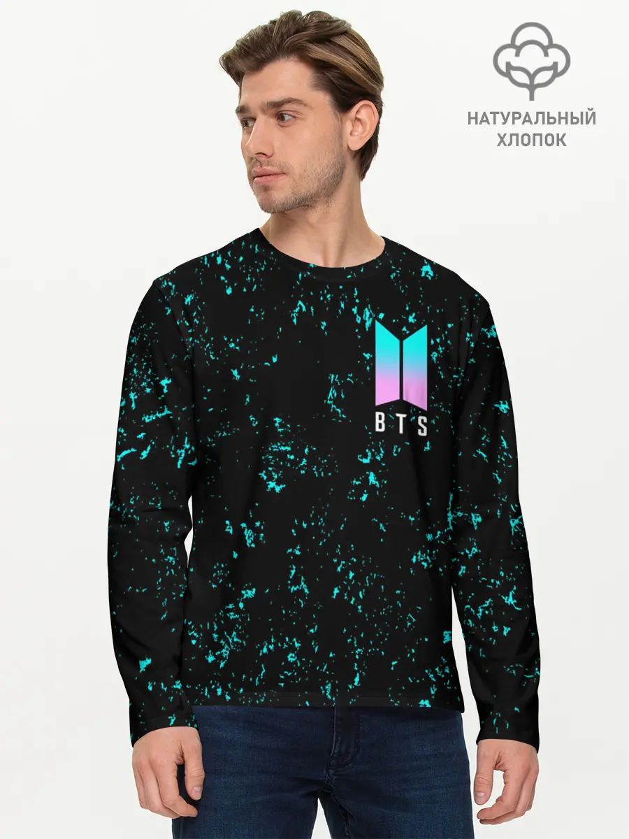 Мужской лонгслив базовый / BTS / БТС (P007_P004ooo2616771, P004ooo2616771)