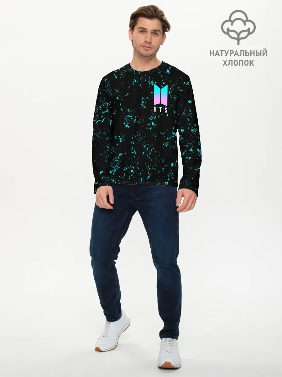 Мужской лонгслив базовый / BTS / БТС (P007_P004ooo2616771, P004ooo2616771)