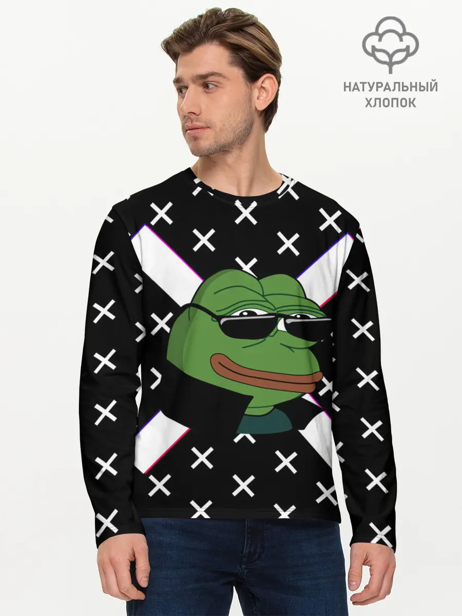 Мужской лонгслив базовый / Pepe в очках EZ (P007_P004ooo2618645, P004ooo2618645)