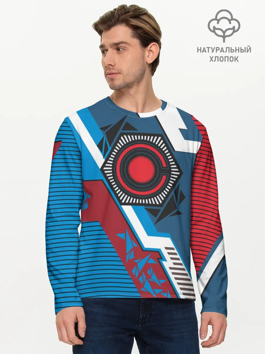 Мужской лонгслив базовый / Cyborg logo (P007_P004ooo2620747, P004ooo2620747)