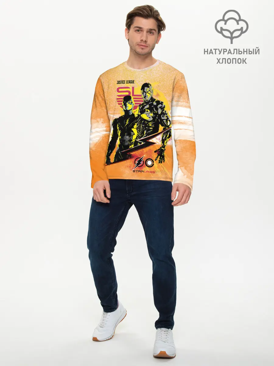 Мужской лонгслив базовый / Лига справедливости (P007_P004ooo2620559, P004ooo2620559)