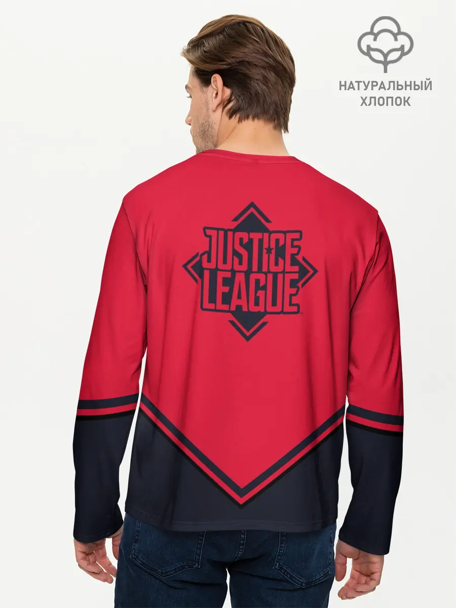 Мужской лонгслив базовый / Justice League (P007_P004ooo2620599, P004ooo2620599)