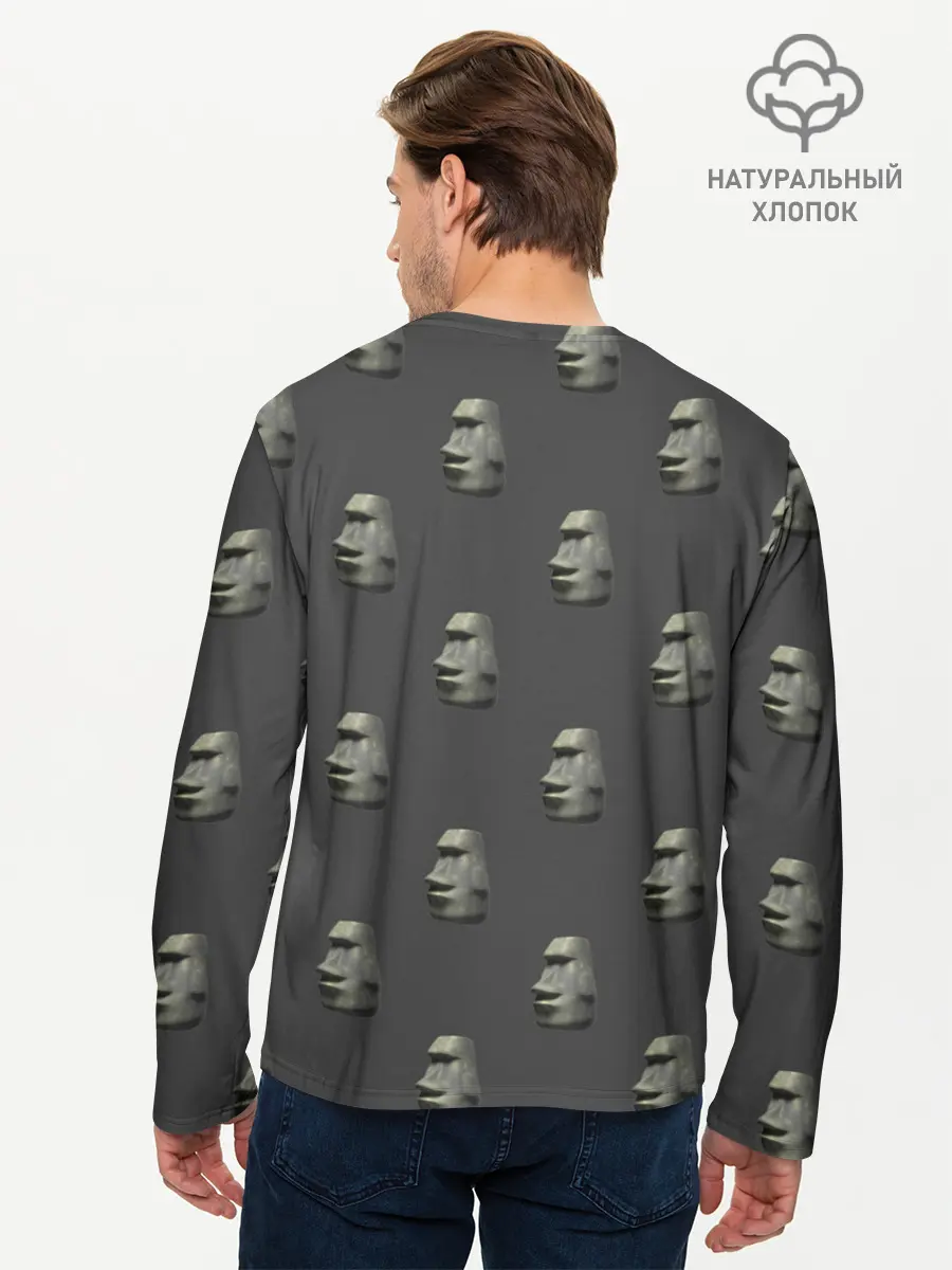 Мужской лонгслив базовый / Голова с острова Пасхи (P007_P004ooo2620693, P004ooo2620693)
