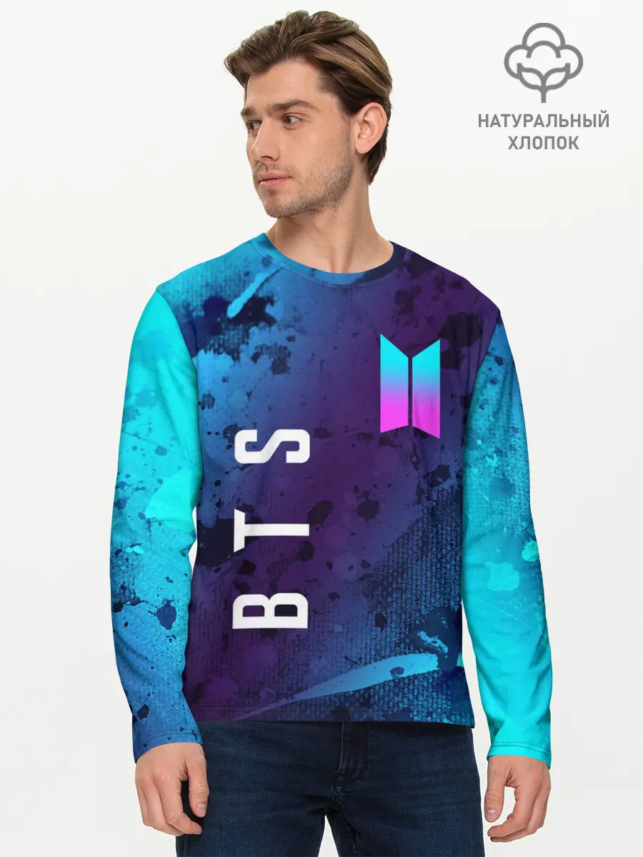 Мужской лонгслив базовый / BTS / БТС (P007_P004ooo2624029, P004ooo2624029)