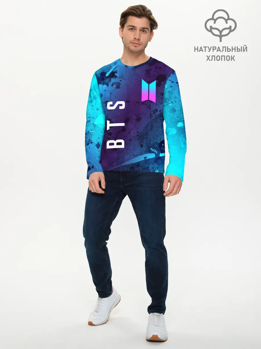 Мужской лонгслив базовый / BTS / БТС (P007_P004ooo2624029, P004ooo2624029)