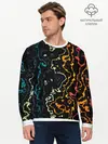 Мужской лонгслив базовый / линий,цветной,черный (P007_P004ooo2621691, P004ooo2621691)