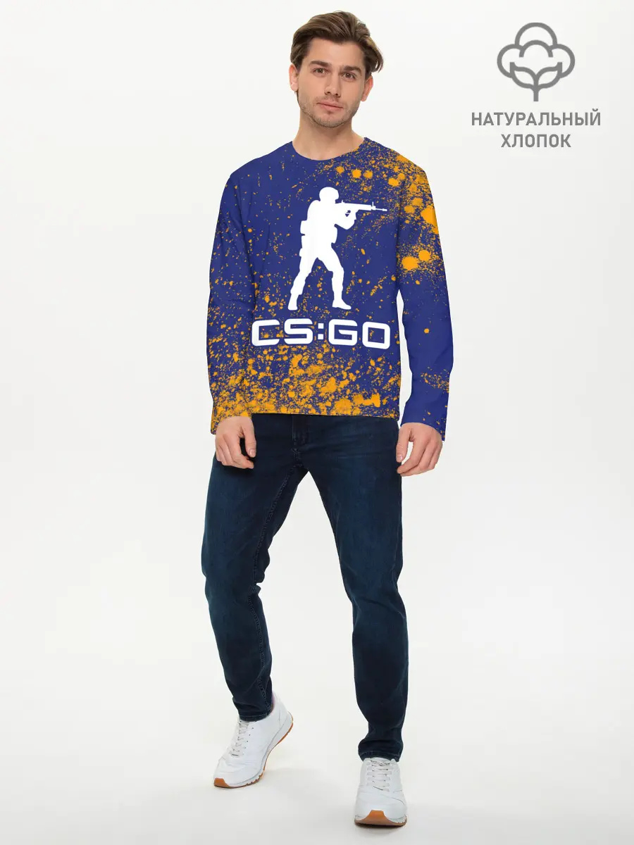 Мужской лонгслив базовый / CS GO | КС ГО (P007_P004ooo2624053, P004ooo2624053)