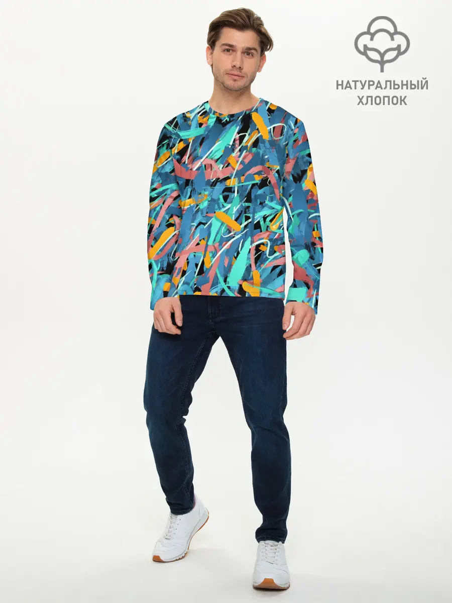 Мужской лонгслив базовый / Яркие краски (P007_P004ooo2624437, P004ooo2624437)