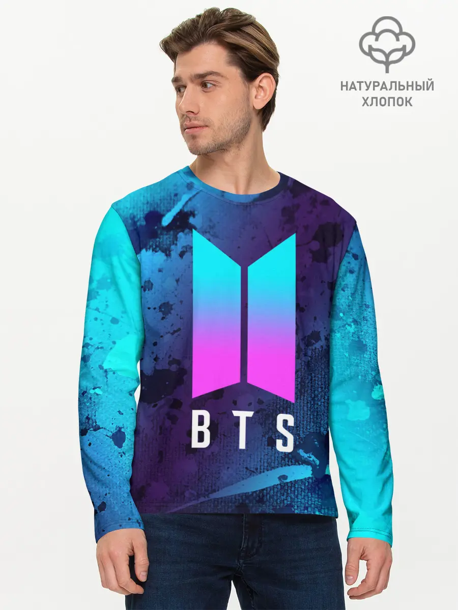 Мужской лонгслив базовый / BTS / БТС (P007_P004ooo2624037, P004ooo2624037)