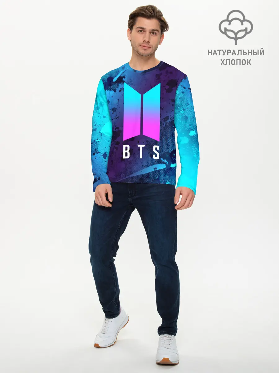 Мужской лонгслив базовый / BTS / БТС (P007_P004ooo2624037, P004ooo2624037)