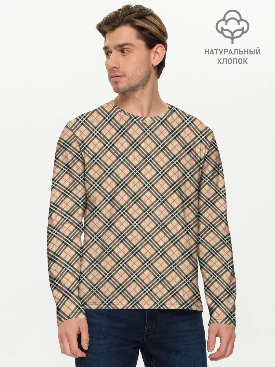 Мужской лонгслив базовый / Костюм в клетку (P007_P004ooo2628413, P004ooo2628413)