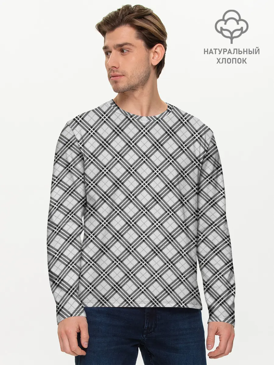 Мужской лонгслив базовый / Костюм в клетку (P007_P004ooo2628519, P004ooo2628519)