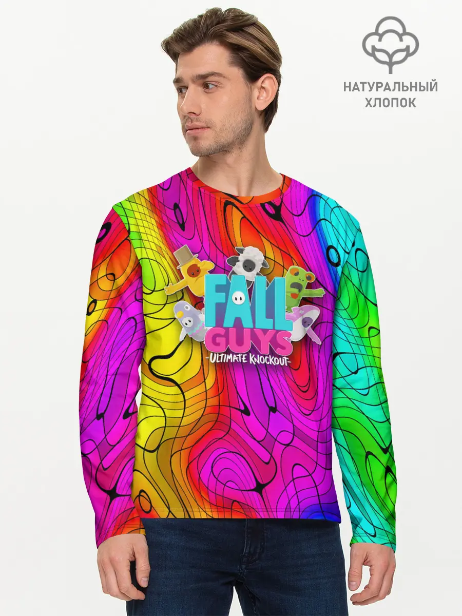 Мужской лонгслив базовый / Fall Guys (P007_P004ooo2628945, P004ooo2628945)